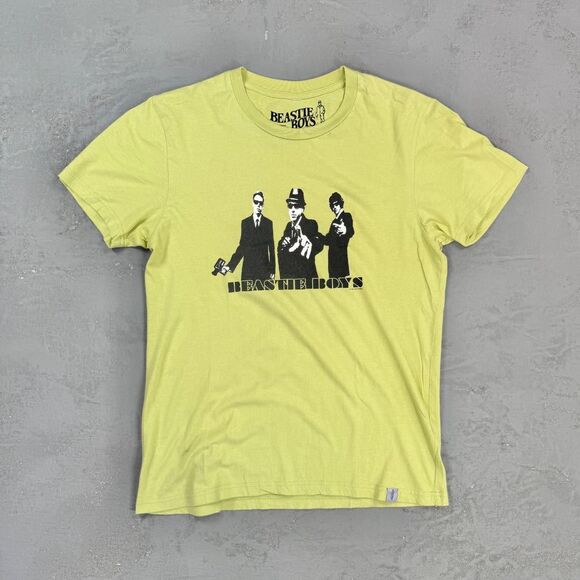Beastie Boys 2007 Cut-Out Yellow-Green Cotton T-shirt Men's Medium - Picture 1 of 5